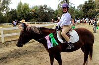 F with her horse show ribbons