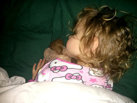 Cuddling my favorite stuffy from when I was little.