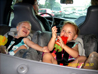 Happy babies in the car