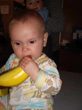 Tasty banana! (at baby rhyme time)