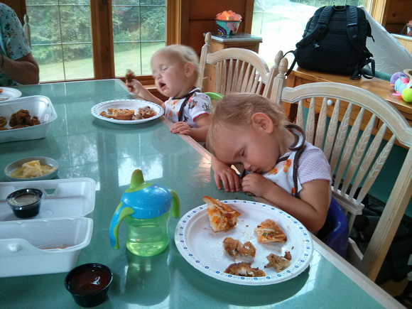 Babies falling asleep in their food.