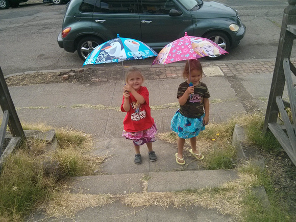 Yay umbrellas!  They were a present from grandma.