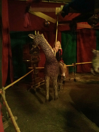 F on the carousel at Dicken's Fair