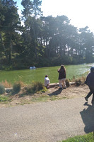 K and RA enjoying the lake at GG park