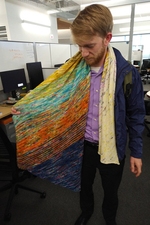 Coworker with great scarf!