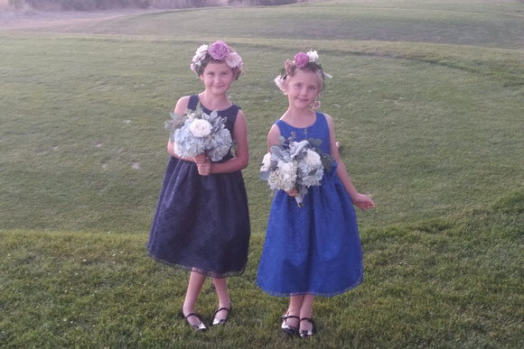 Girls dressed up for T&O's wedding