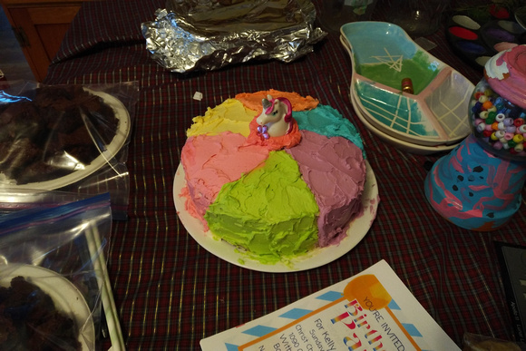 Rainbow cake for the girls' birthday