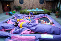 Deflating the birthday party bouncy house