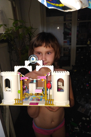 K made a lego castle!