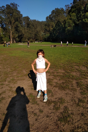 K at the park in all white
