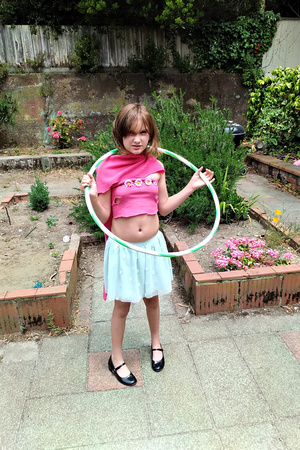 K is not impressed with hula hoops