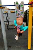 K posing upside-down