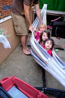 Playing in a hammock