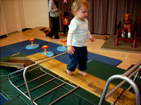 K on the balance beam at play class