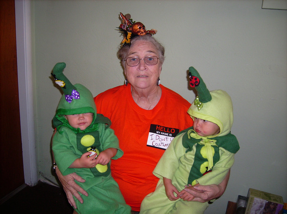 Grandma and the peas at Halloween