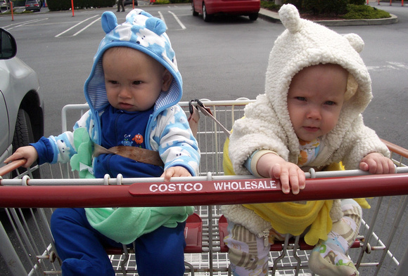 Not happy to be at Costco, but very cute!