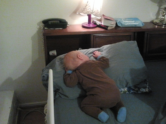 F has unusual sleep position preferences.