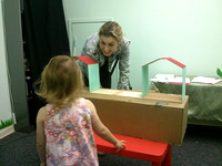 K being experimented upon at the Berkeley kid psych lab.