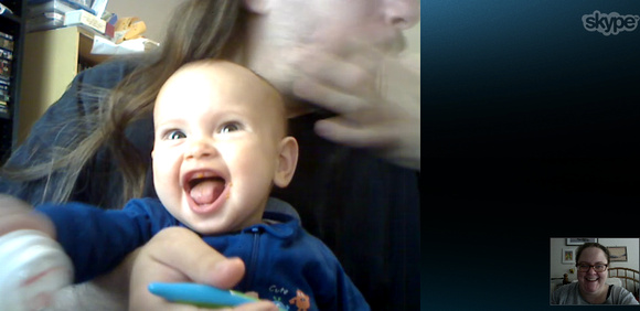 Talking to Auntie Jen on skype is funny!
