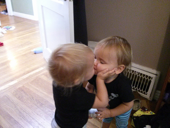 F decided that kissing K was really important for a while this morning.