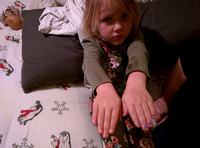 F's self-painted nails.