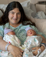RA with the babies in the hospital on day 2 or so