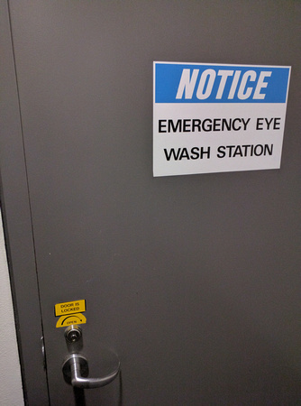 ...  It's not clear to me what the value is of an eye wash station behind a locked door?