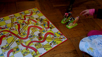 We went with non-standard Snakes & Ladders figures this time.