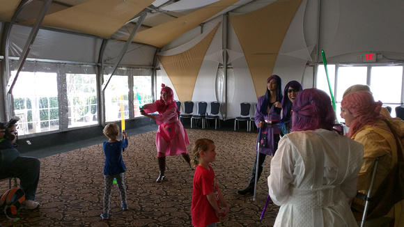 Training with the Mane Six Jedi at BabsCon 2017.
