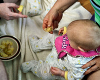 Tasty food!; first time with solids.