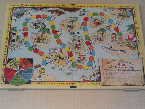 Old Ovaltine board game.  Not really trying to hide the advertising.