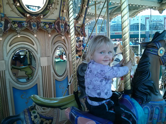F on the carousel at the new Nut Tree.