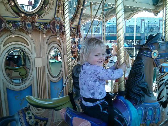 F on the carousel at the new Nut Tree.