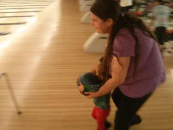 K getting ready to bowl.