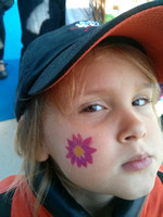 K with flower face paint