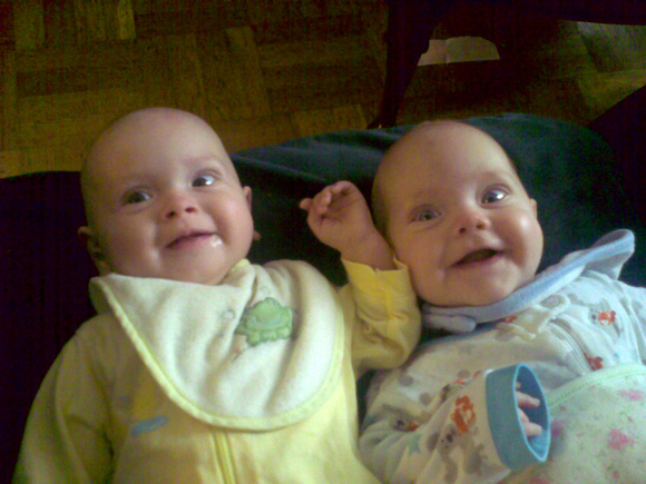 Happy babies smiling at Ga!