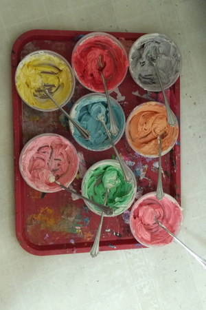 Many colors of icing
