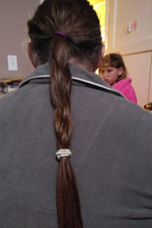 F braided R's hair, and K photo bombing