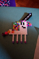 Unicorn made out of perler beads