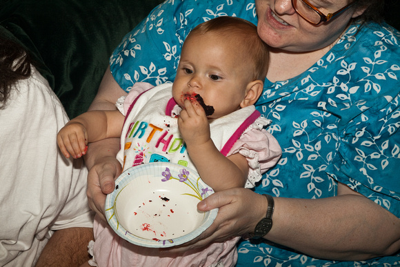 Dirty cake face.  (First Birthday)