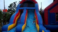 F coming down a bouncy slide