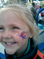 F with butterfly face paint