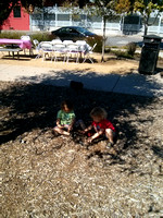 Playing in the "dirt".