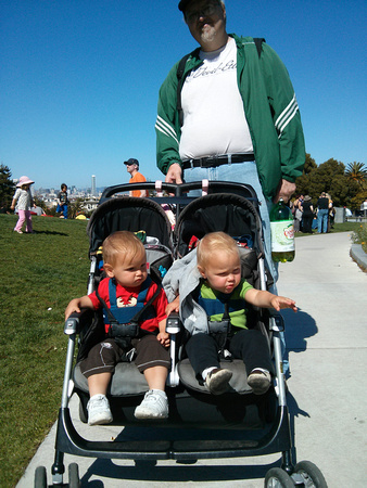 RJ and babies at a busy SF park.