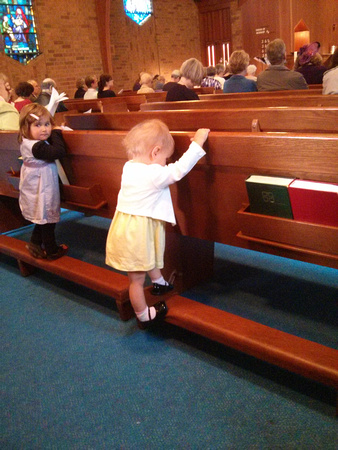 Standing tall at church.