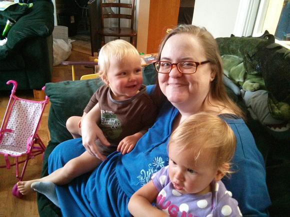 Babies with Aunty Jen.