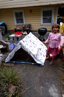 K with the tent she made
